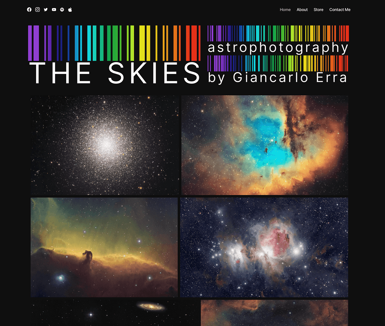 theski.es astrophotography website portfolio screenshot